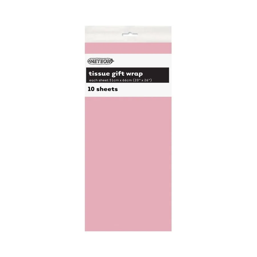 10pk Lovely Pink Tissue Gift Wrap Sheets 51x66cm
