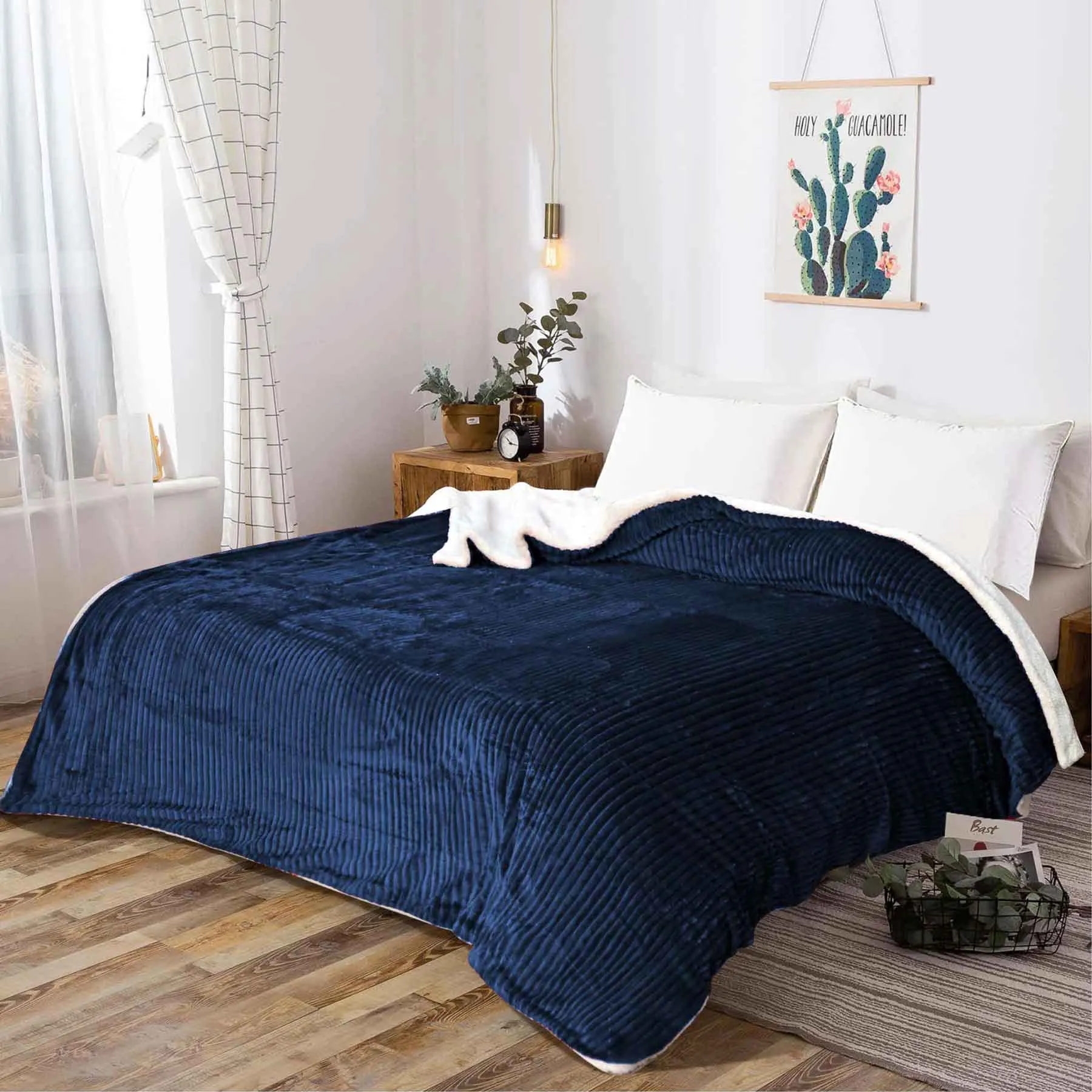 All Seasons Lines Embossed Sherpa Blanket