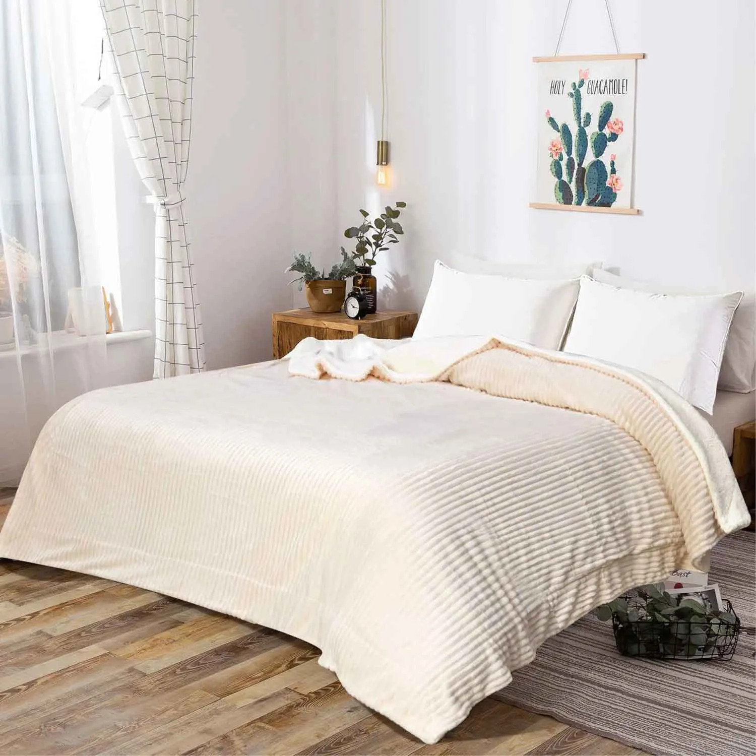 All Seasons Lines Embossed Sherpa Blanket