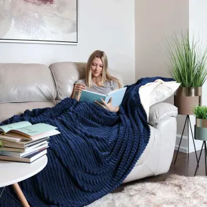 All Seasons Lines Embossed Sherpa Blanket