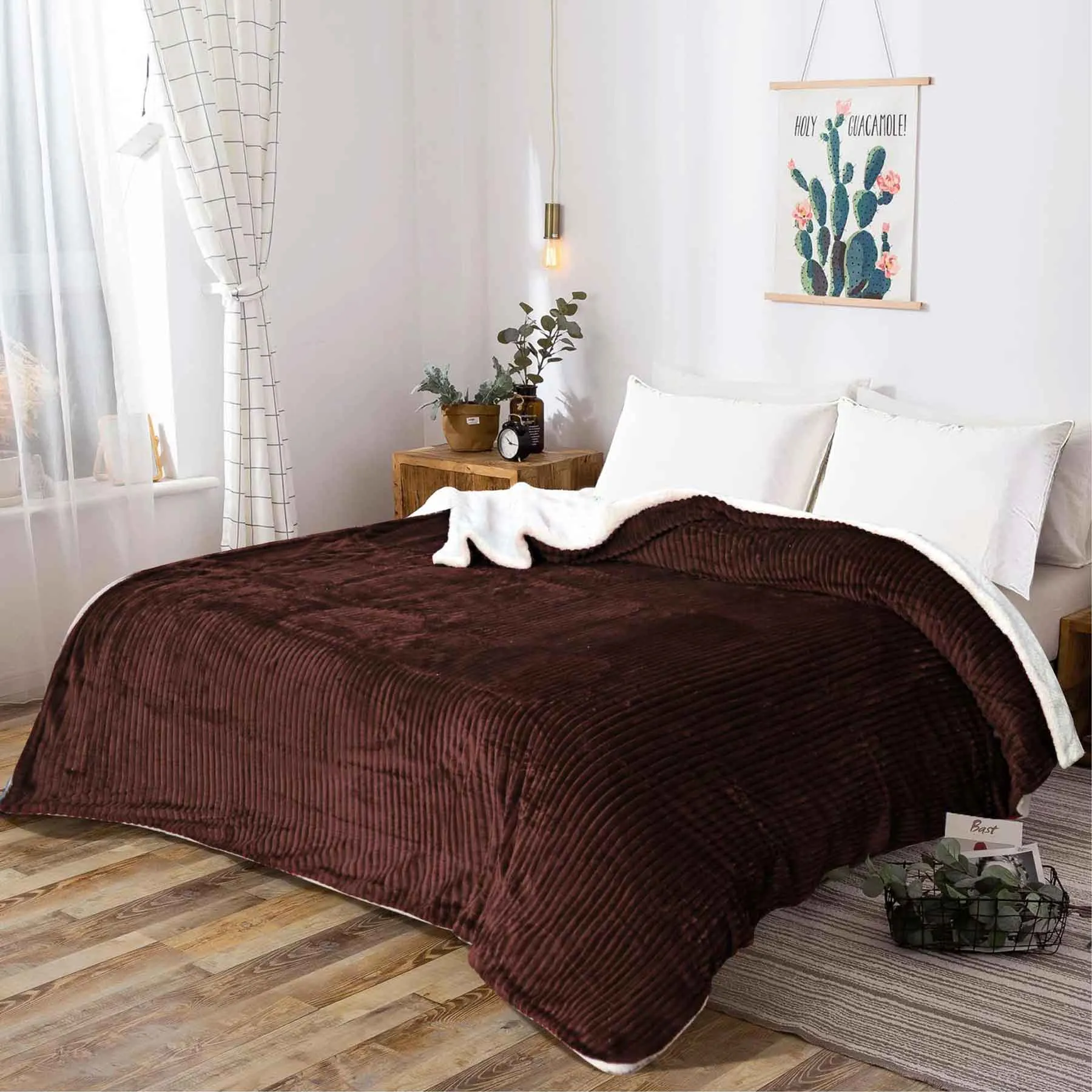 All Seasons Lines Embossed Sherpa Blanket
