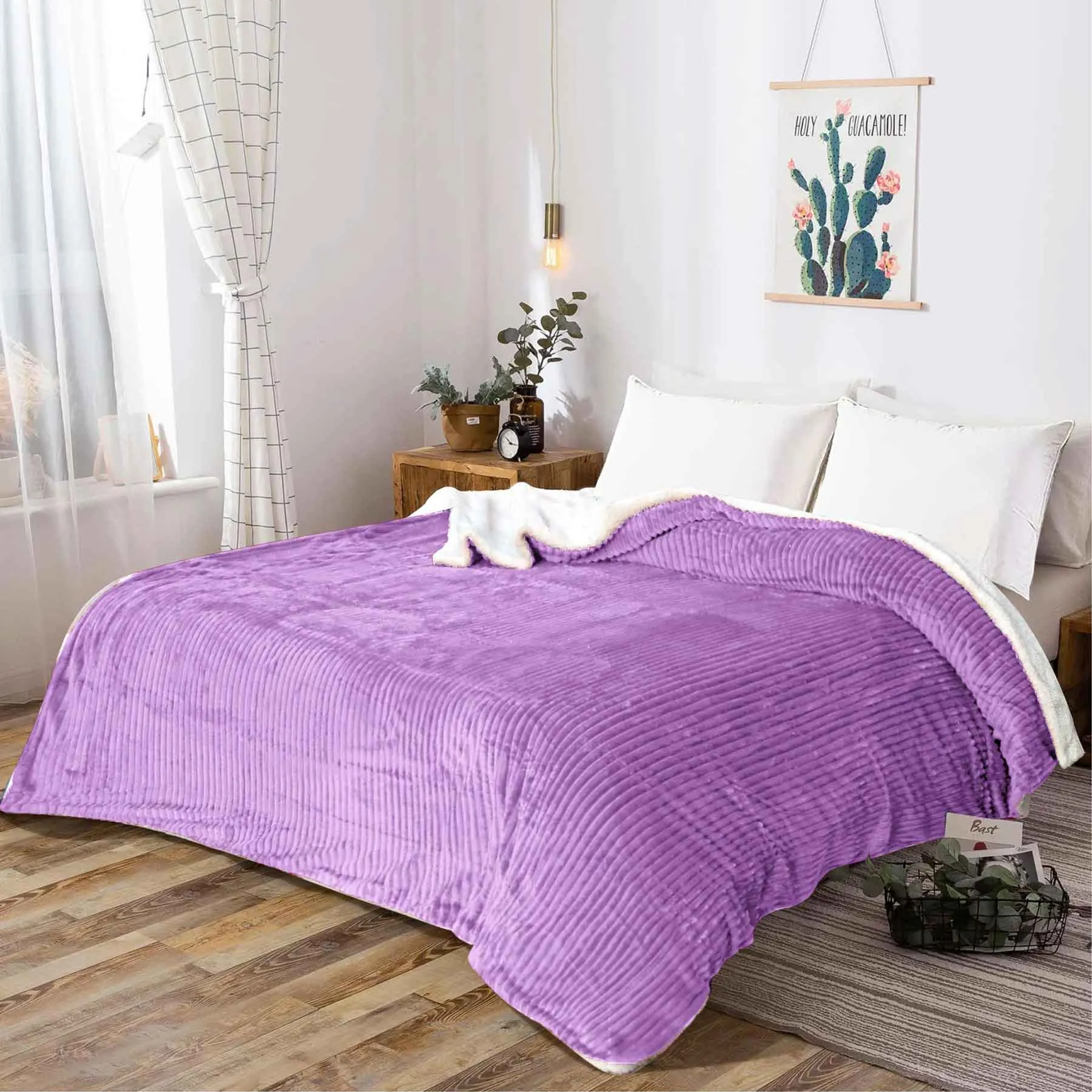 All Seasons Lines Embossed Sherpa Blanket