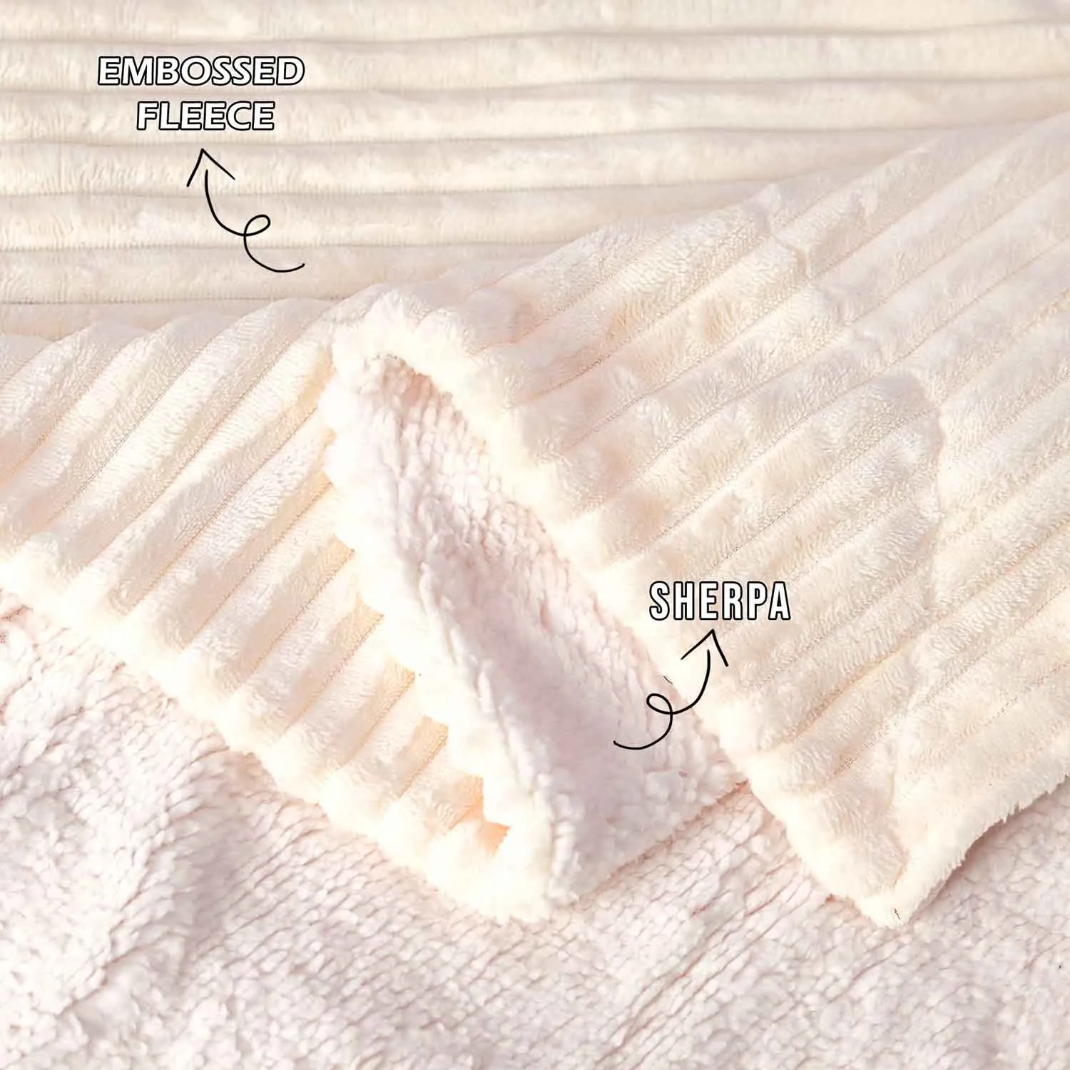 All Seasons Lines Embossed Sherpa Blanket