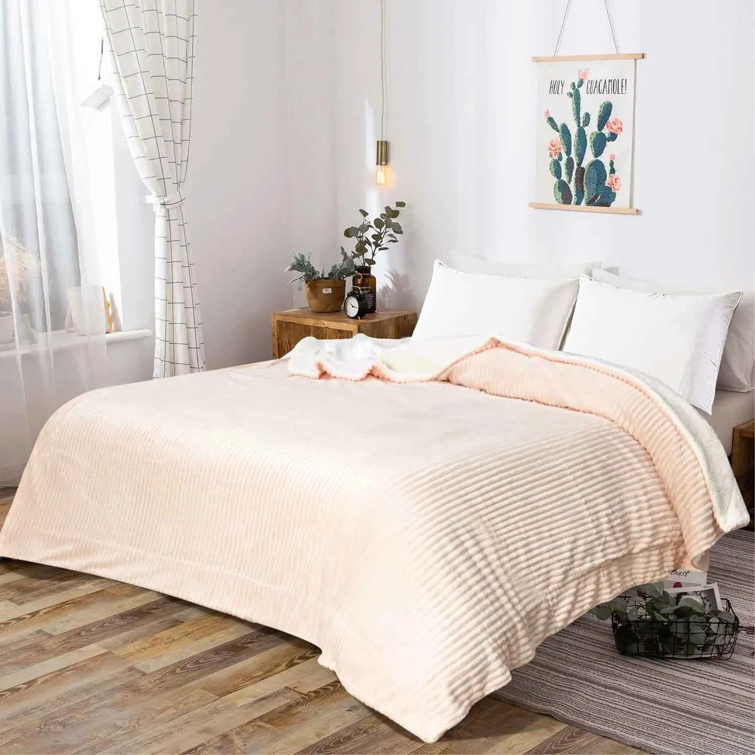 All Seasons Lines Embossed Sherpa Blanket