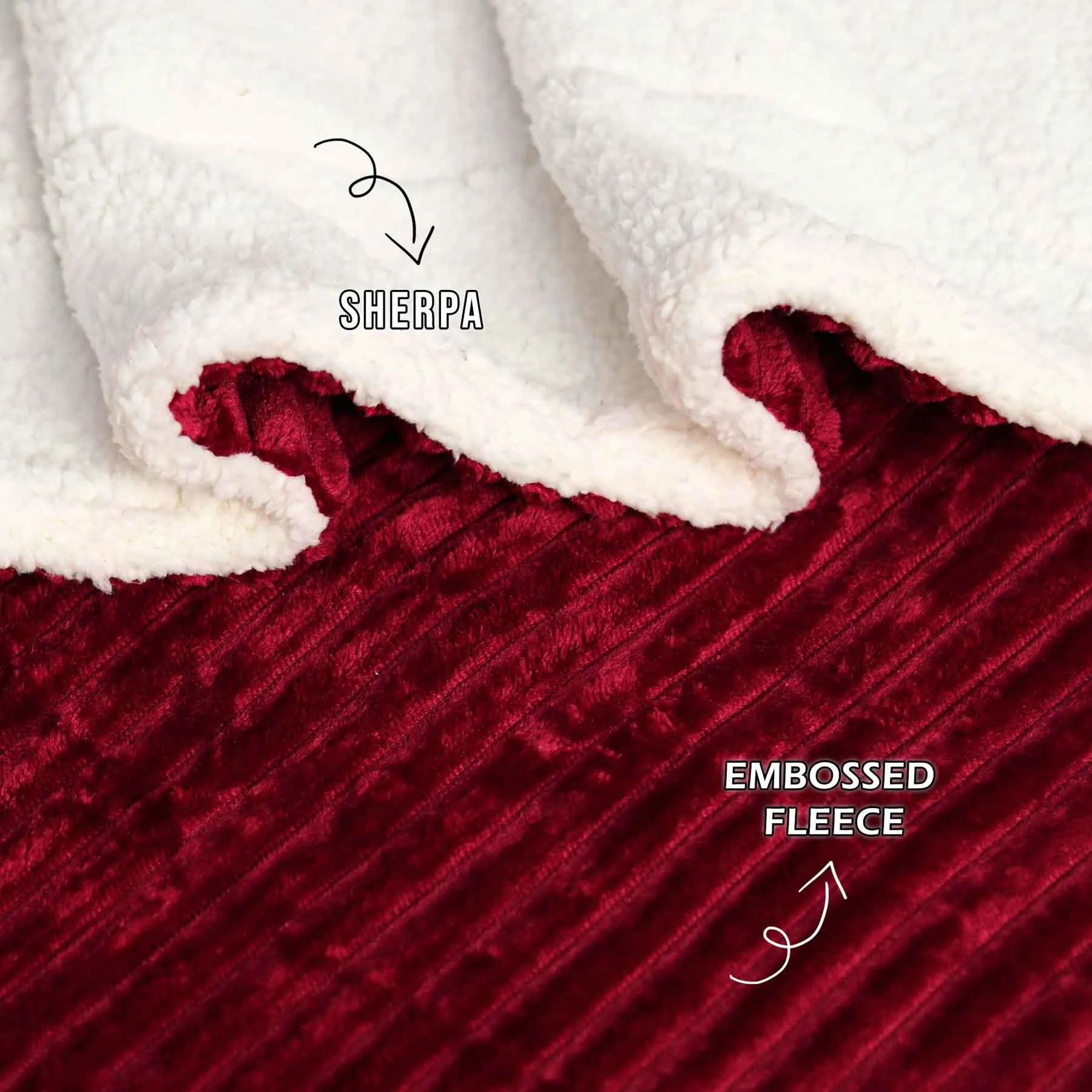 All Seasons Lines Embossed Sherpa Blanket