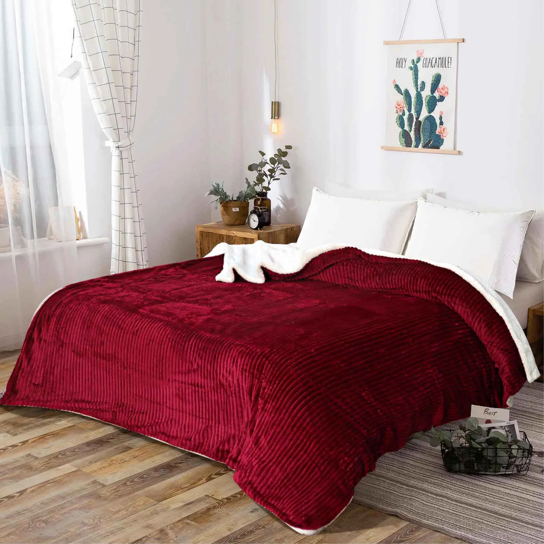 All Seasons Lines Embossed Sherpa Blanket