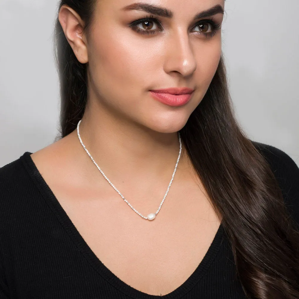 Amina, Howlite and Pearl Choker