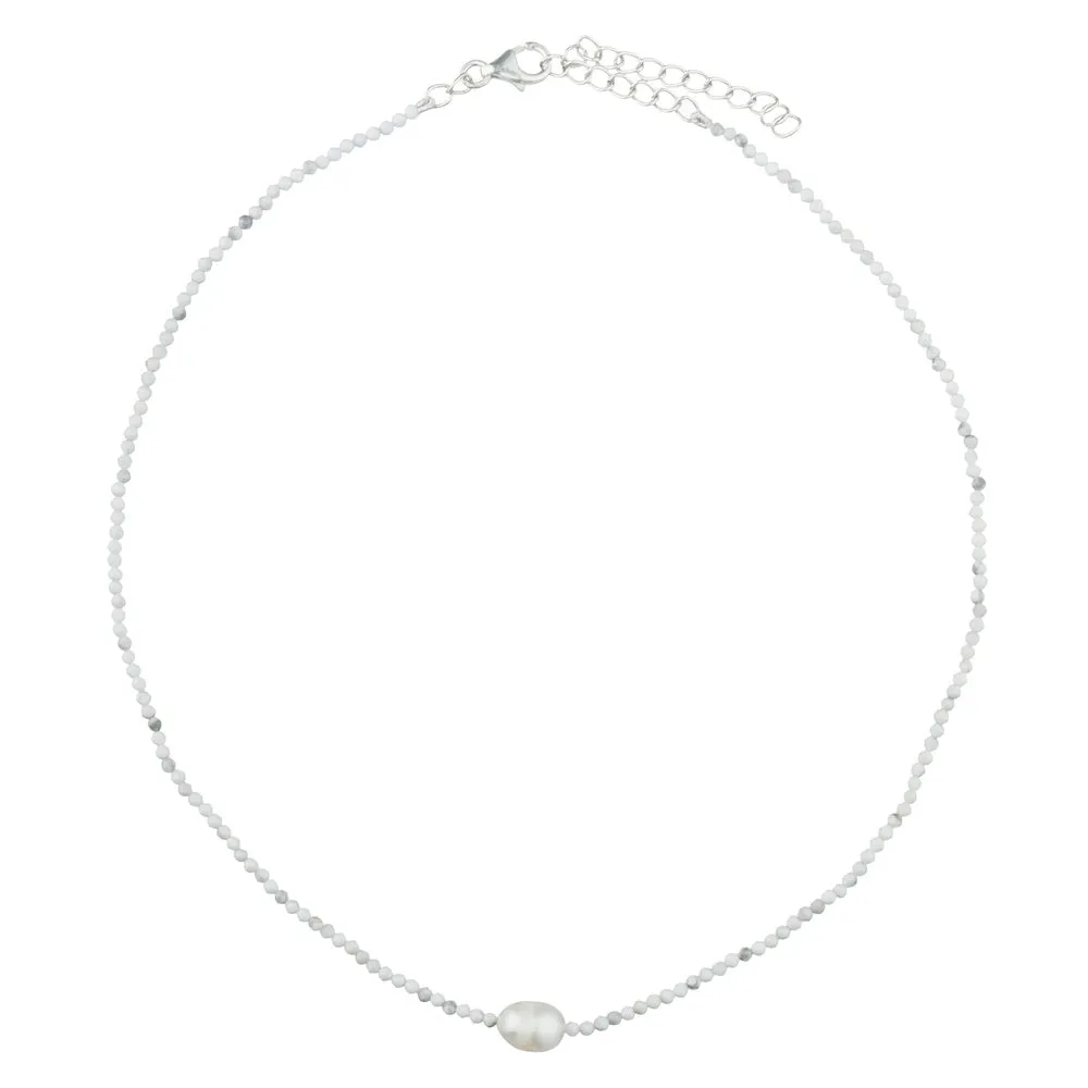 Amina, Howlite and Pearl Choker