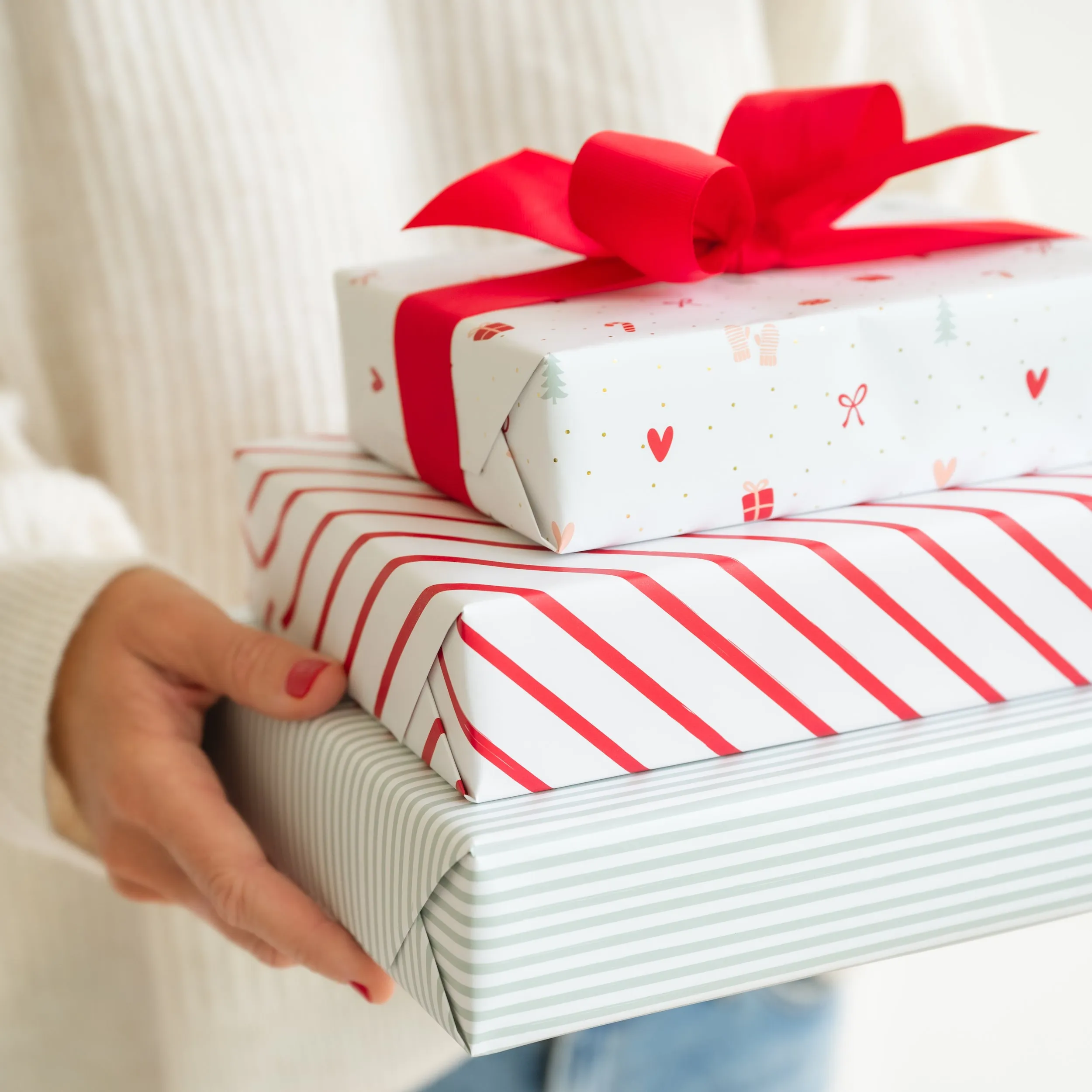 Green Painted Stripe Wrapping Paper