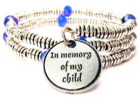 In Memory Of My Child Curly Coil Wrap Style Bangle Bracelet