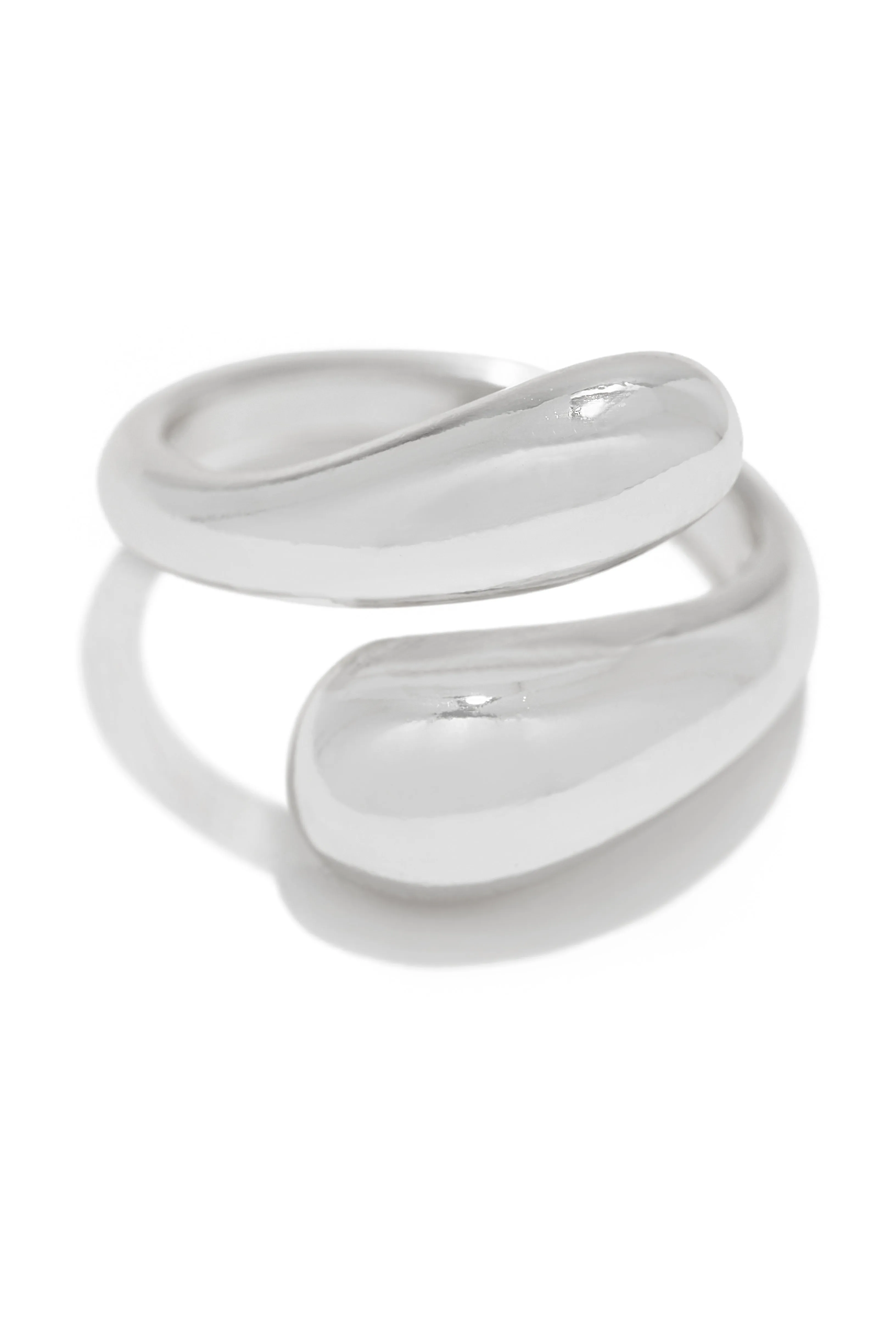 Isra Double Tear Drop Ring - Silver