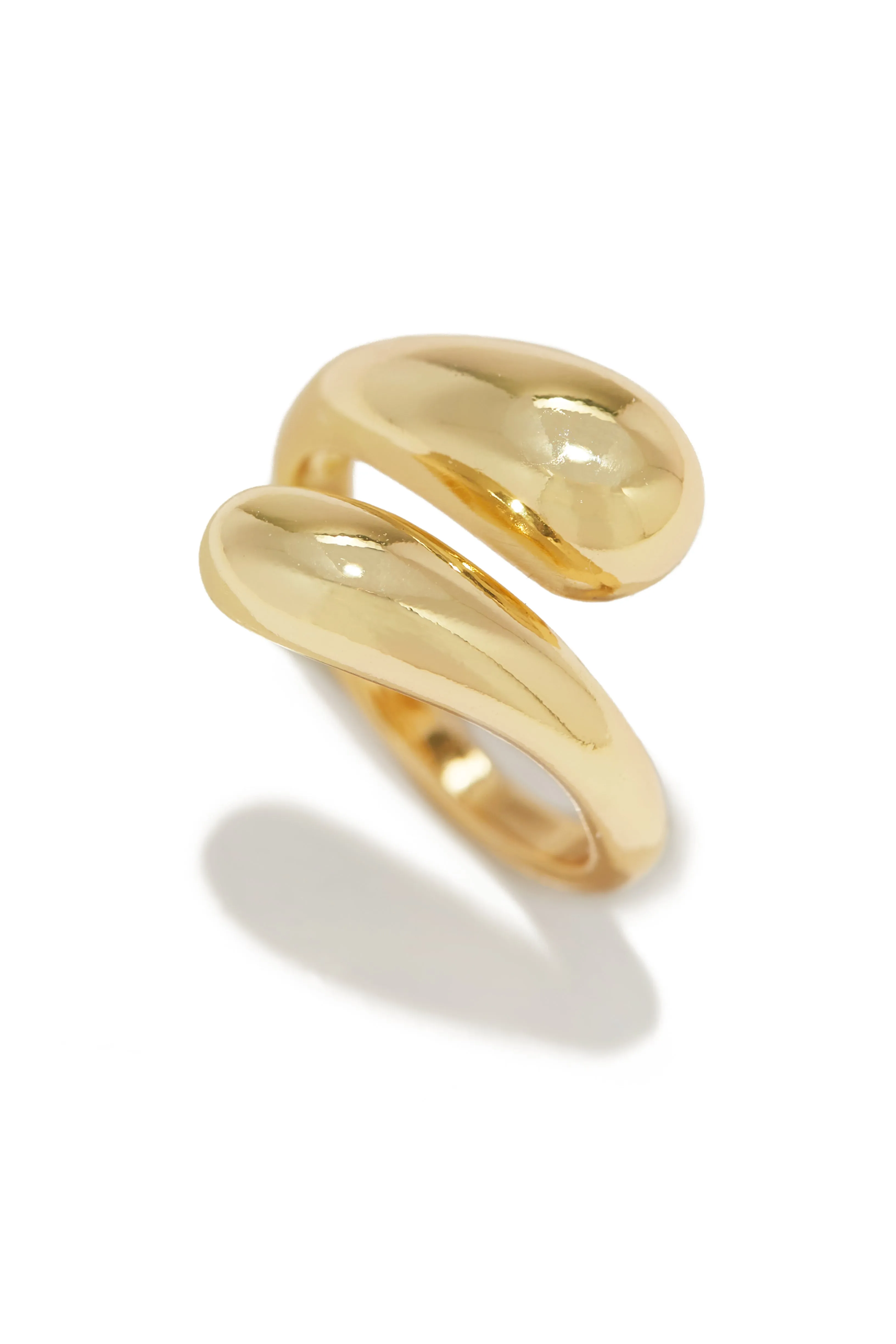 Isra Double Tear Drop Ring - Silver