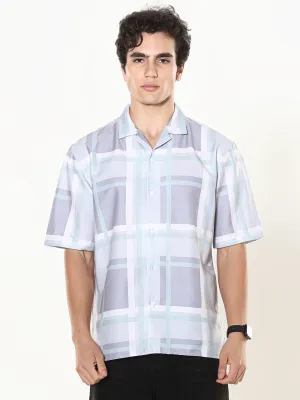 Kerenza - Checkered Lycra Shirt -Mint Green