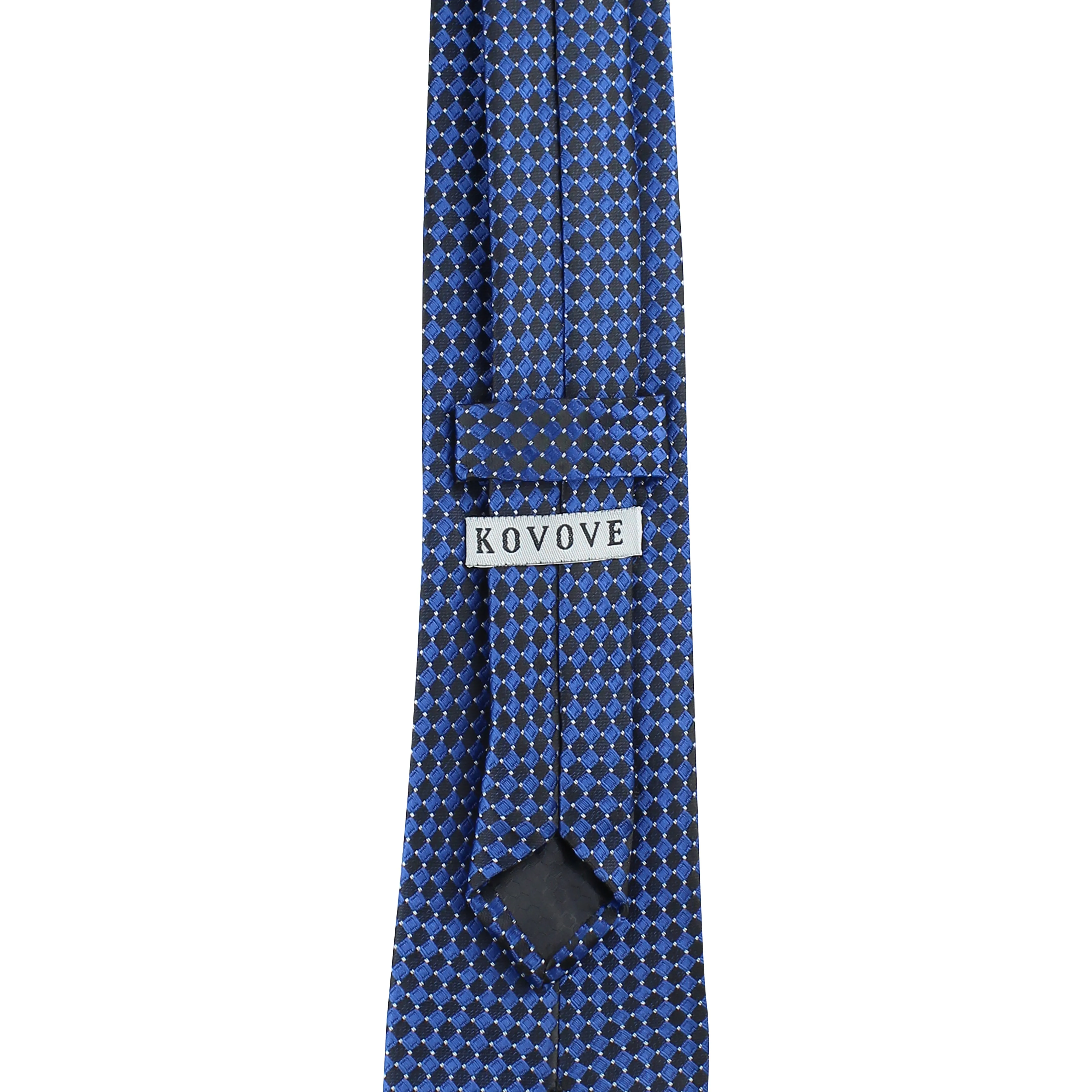 Kovove Exotic Blue Checkered Neck Tie For Men