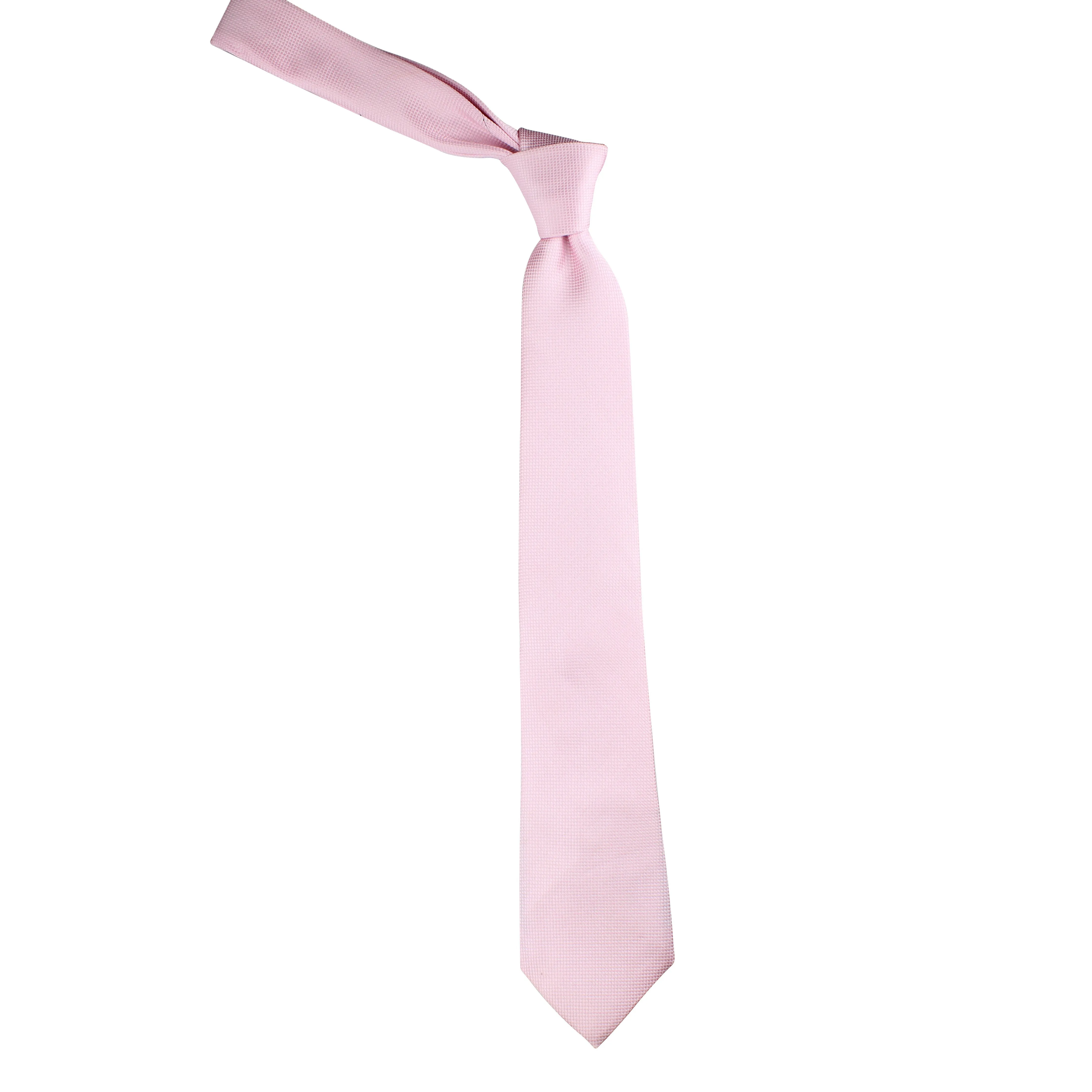 Kovove Glorious Pink Checkered Neck Tie For Men