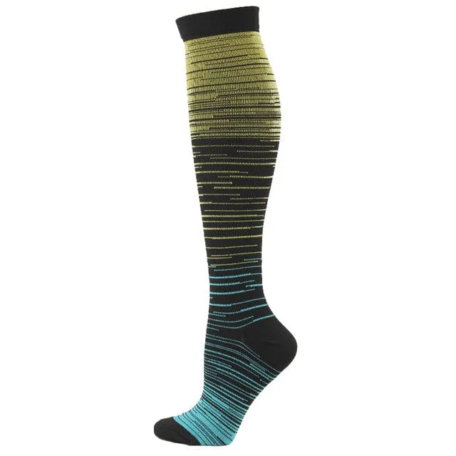 Men and Women Gradient Color Design Compression Socks