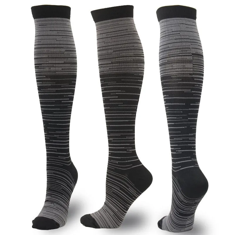 Men and Women Gradient Color Design Compression Socks
