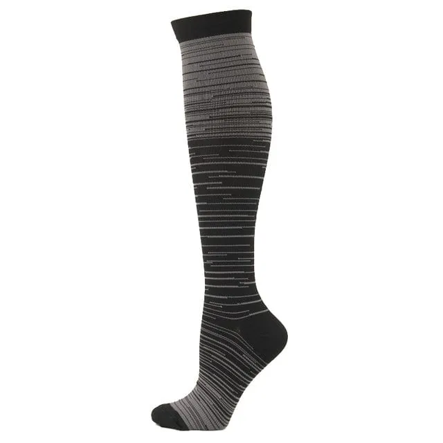 Men and Women Gradient Color Design Compression Socks