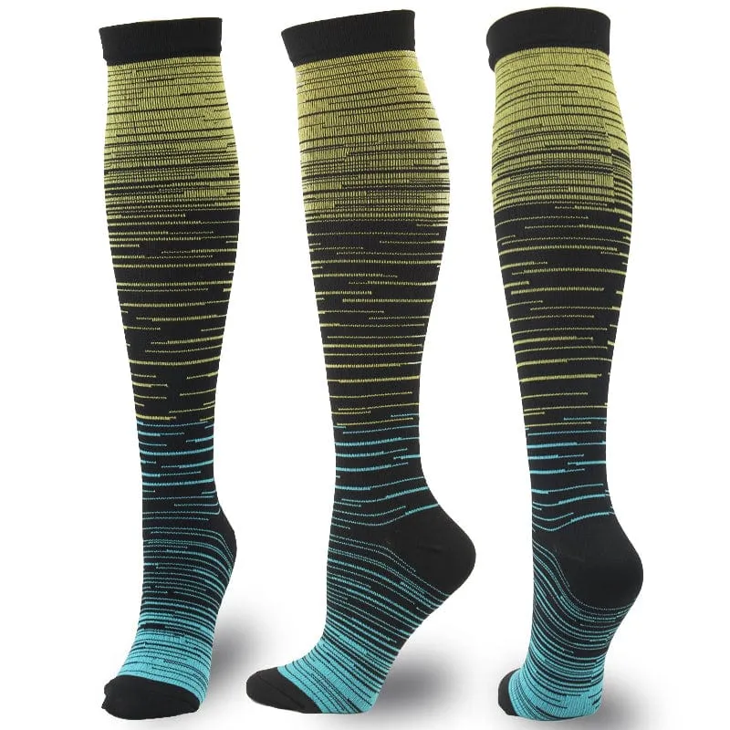 Men and Women Gradient Color Design Compression Socks