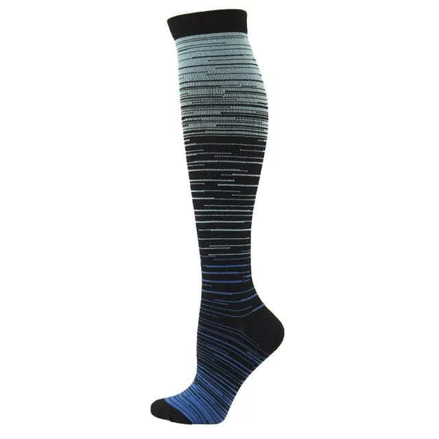 Men and Women Gradient Color Design Compression Socks