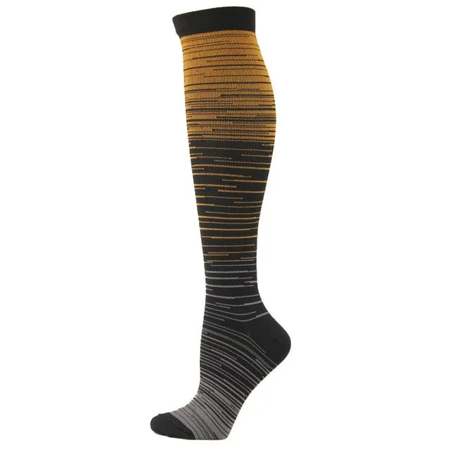 Men and Women Gradient Color Design Compression Socks