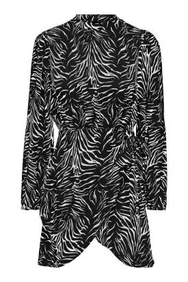 Mille Wrap Dress - Black Vibrant Zebra