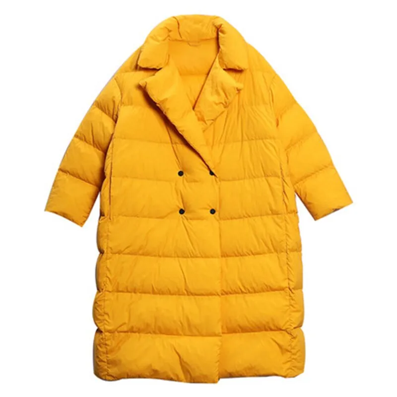 New Listing Winter Women 90 White Duck Down Jacket Simple&Thicken Warm Parkas With Hooded Loose& Plus Size 7XL Outwear