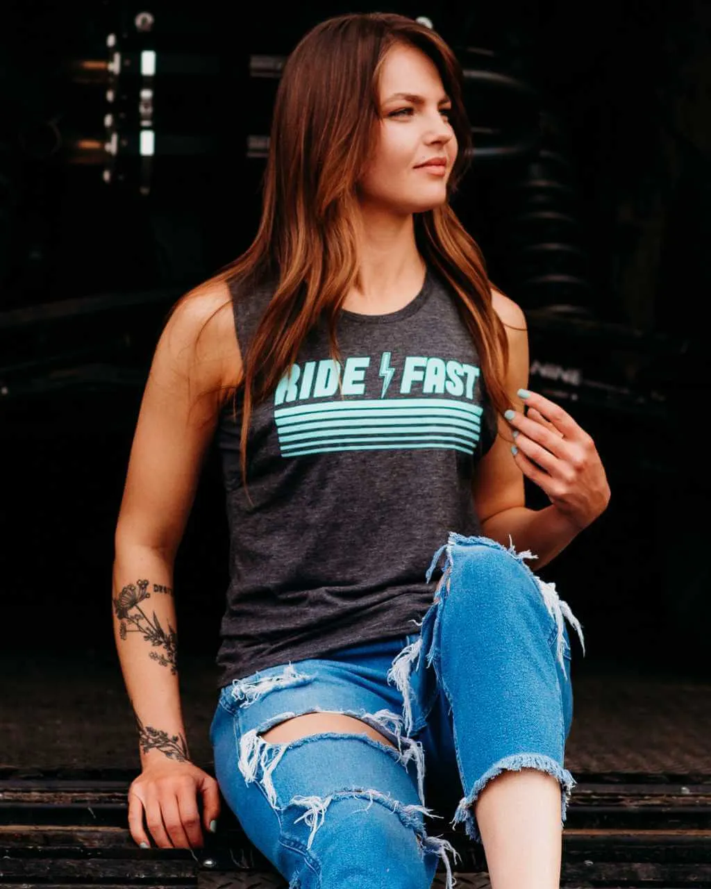 Ride Fast Muscle Tank Charcoal