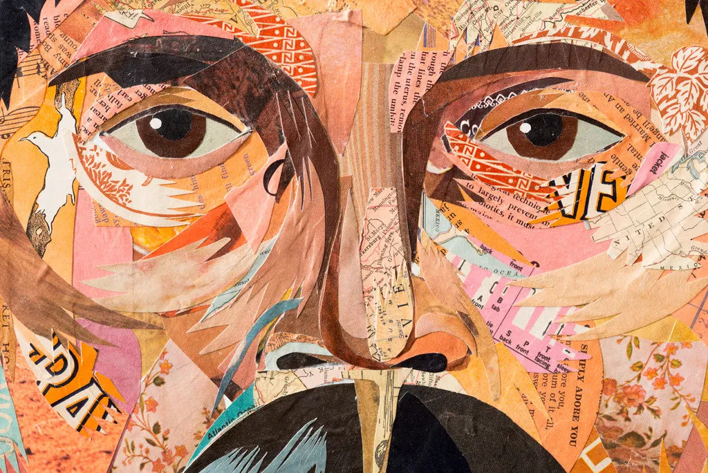 RUSTLER, PORTRAIT AT MIDNIGHT original paper collage