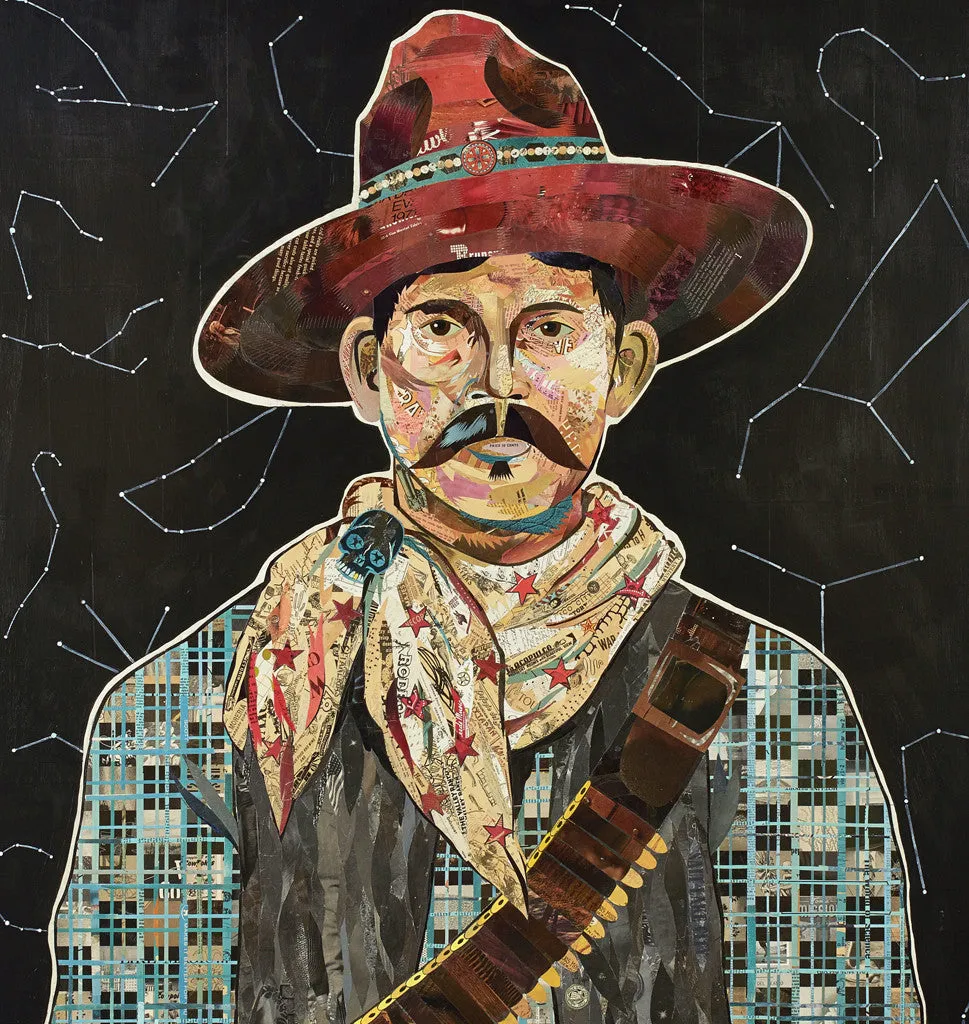 RUSTLER, PORTRAIT AT MIDNIGHT original paper collage
