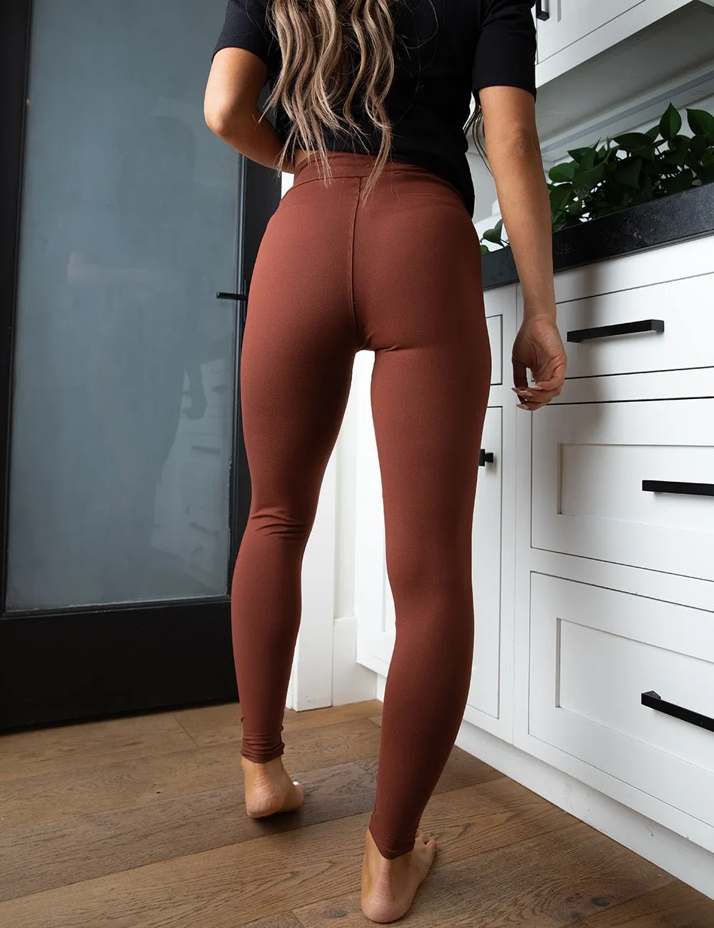 SA Exclusive Brown Solid Leggings