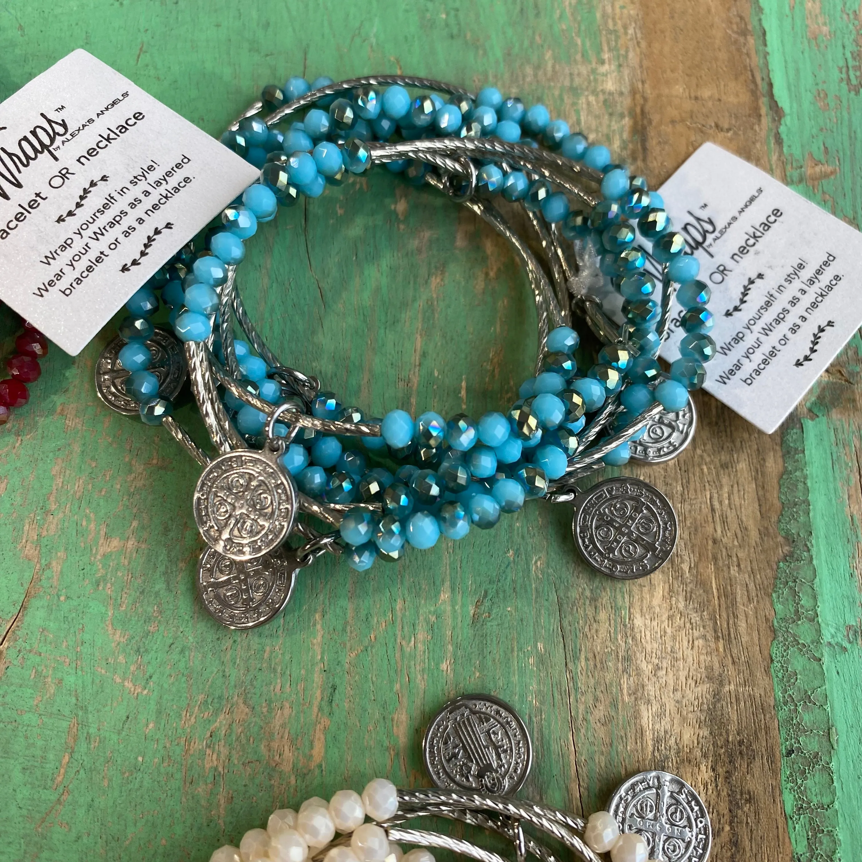 Silver Crystal Protection Wrap Necklace or Bracelet