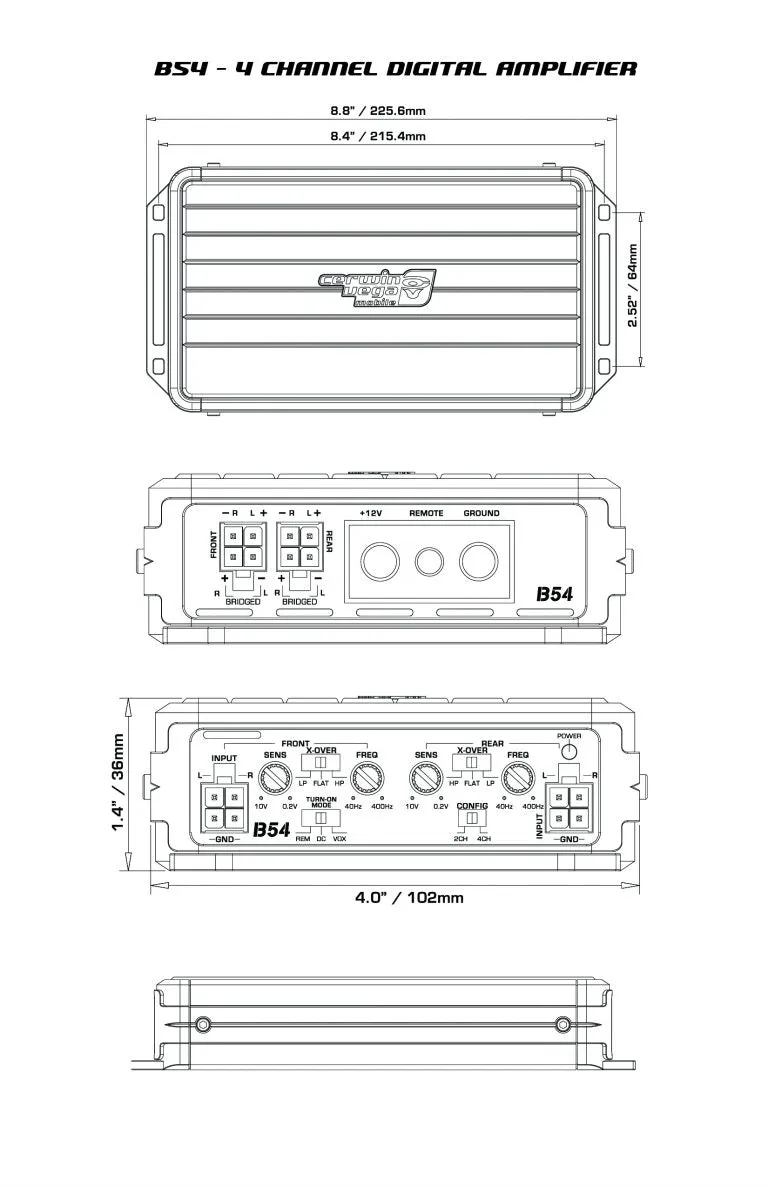 Stealth Bomber Class-D 4 Channel Digital Amplifier-B54