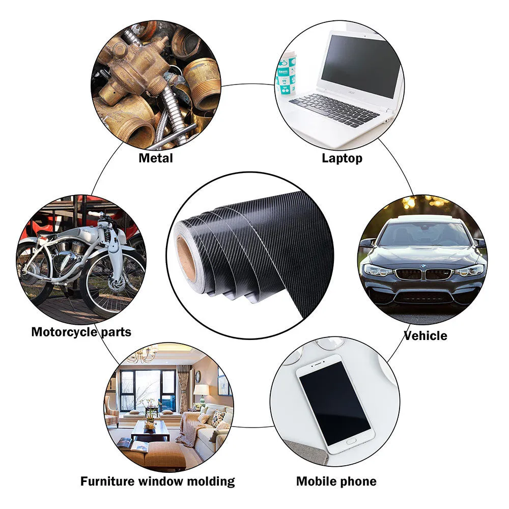 TheLAShop Carbon Fiber Wrap 100ft x 5ft 4D Vinyl Car Wrap Roll Black