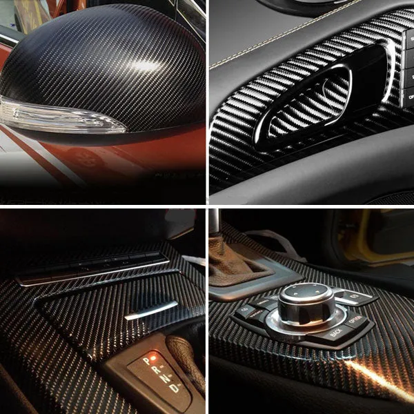 TheLAShop Carbon Fiber Wrap 100ft x 5ft 4D Vinyl Car Wrap Roll Black