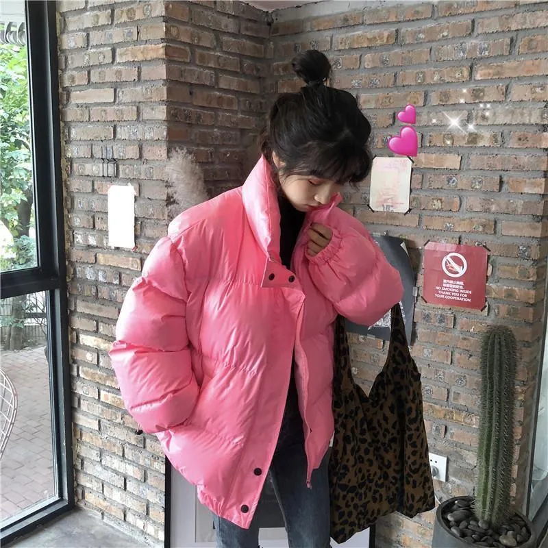 Thick Solid Short Style Cotton Padded Parkas Coat