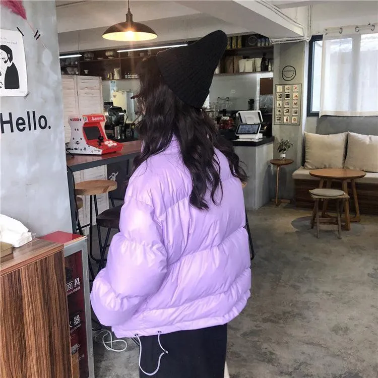 Thick Solid Short Style Cotton Padded Parkas Coat
