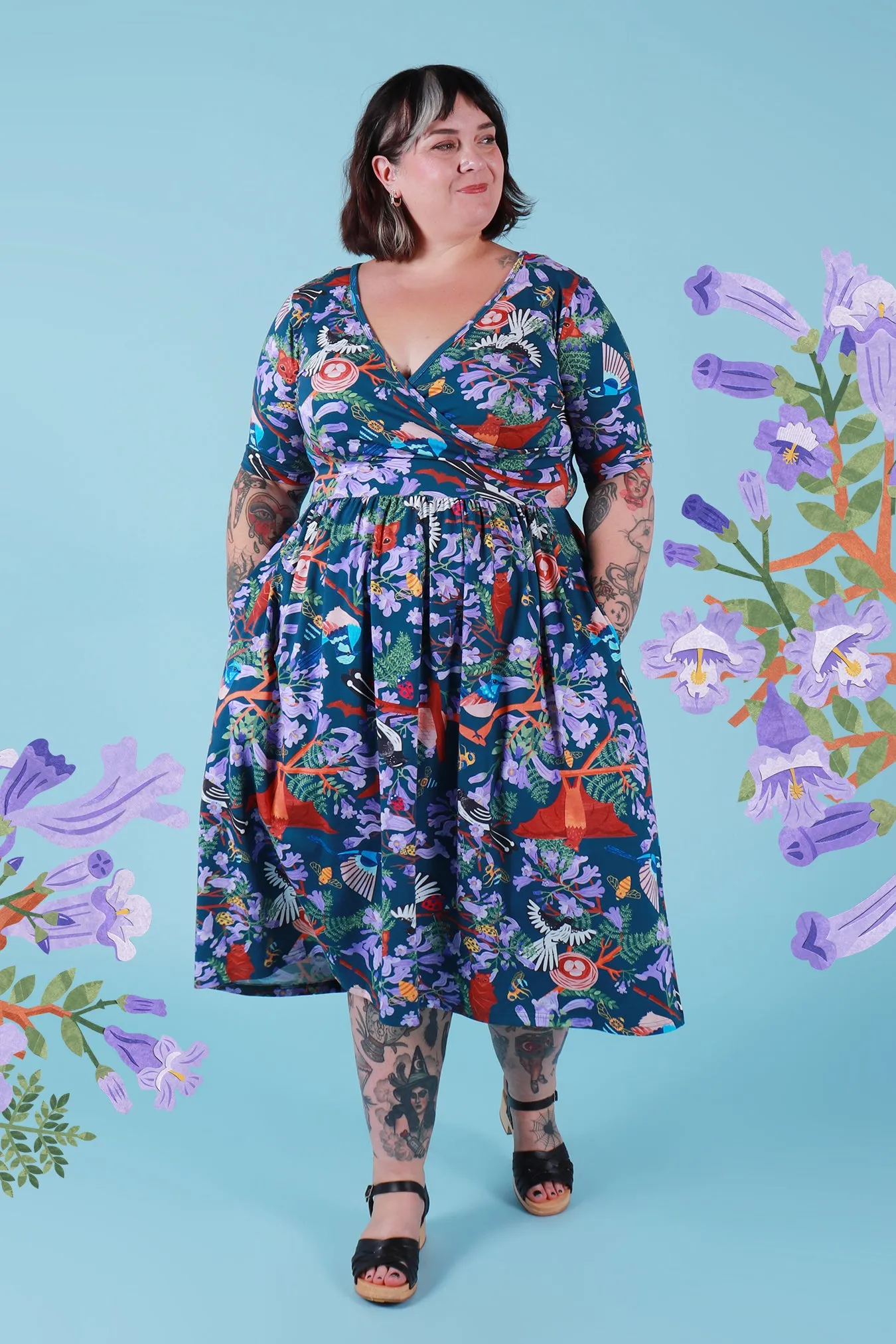 Winnie Reversible Dress Jacaranda