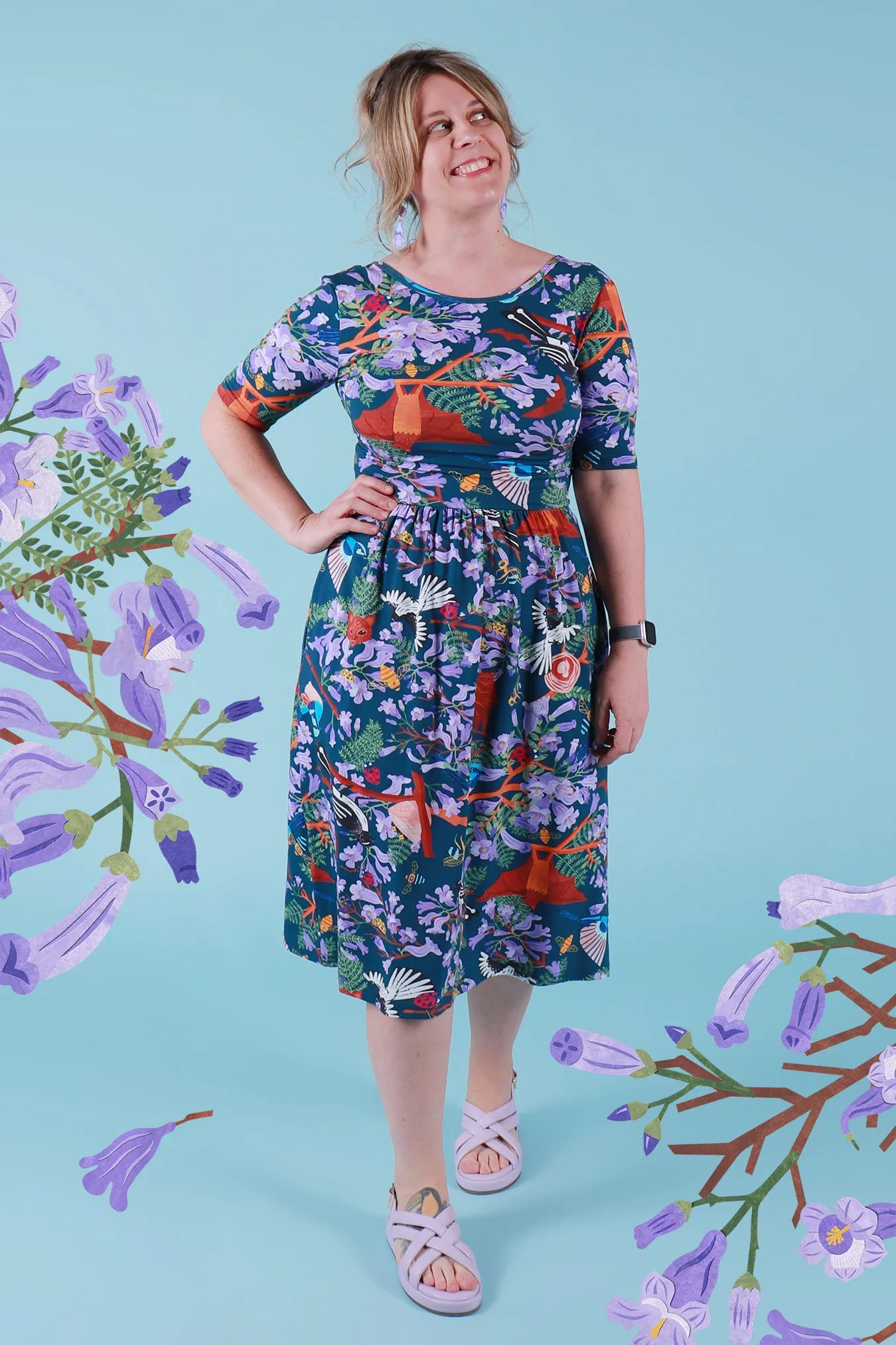 Winnie Reversible Dress Jacaranda