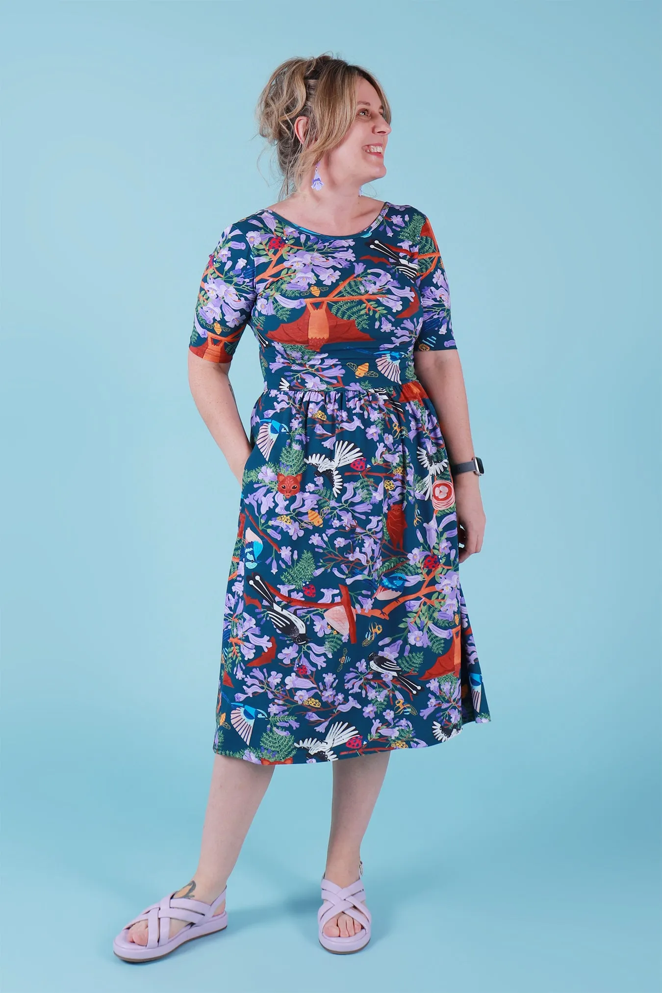 Winnie Reversible Dress Jacaranda