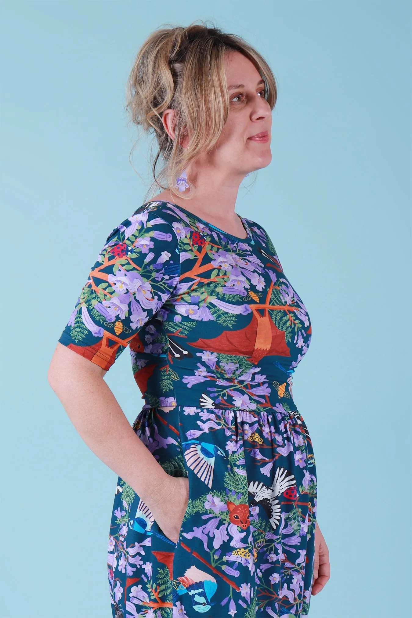 Winnie Reversible Dress Jacaranda