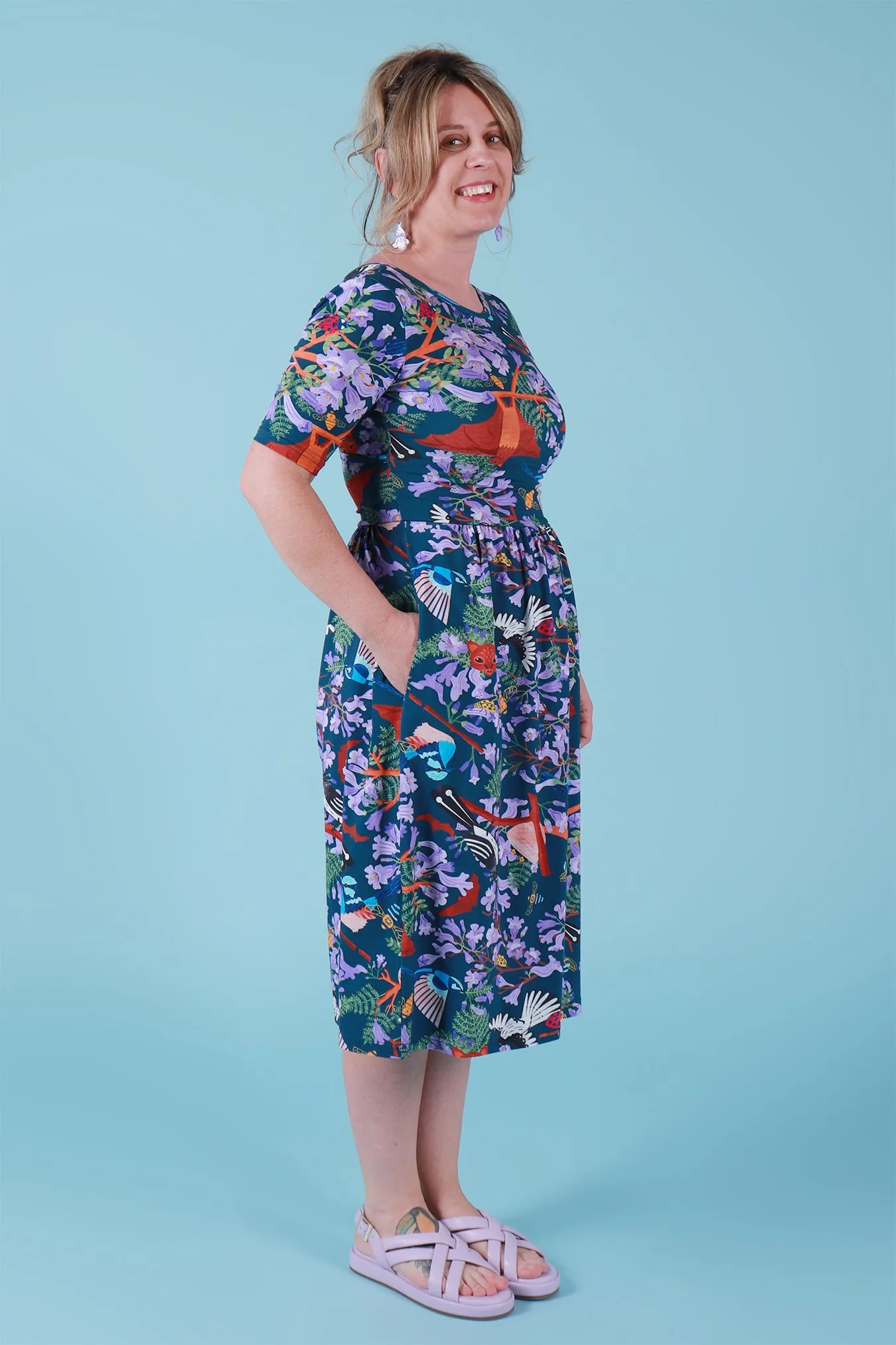 Winnie Reversible Dress Jacaranda