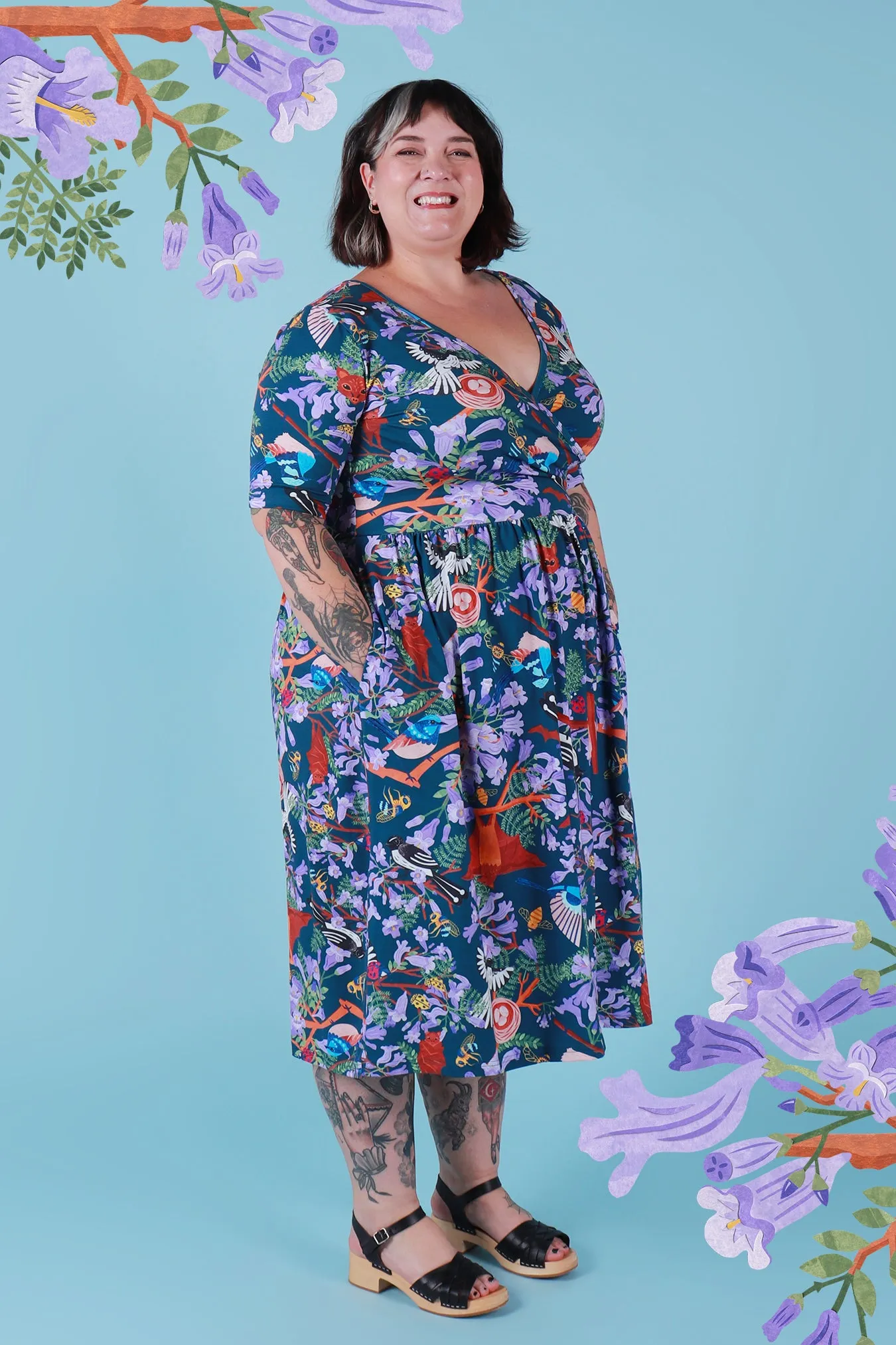 Winnie Reversible Dress Jacaranda