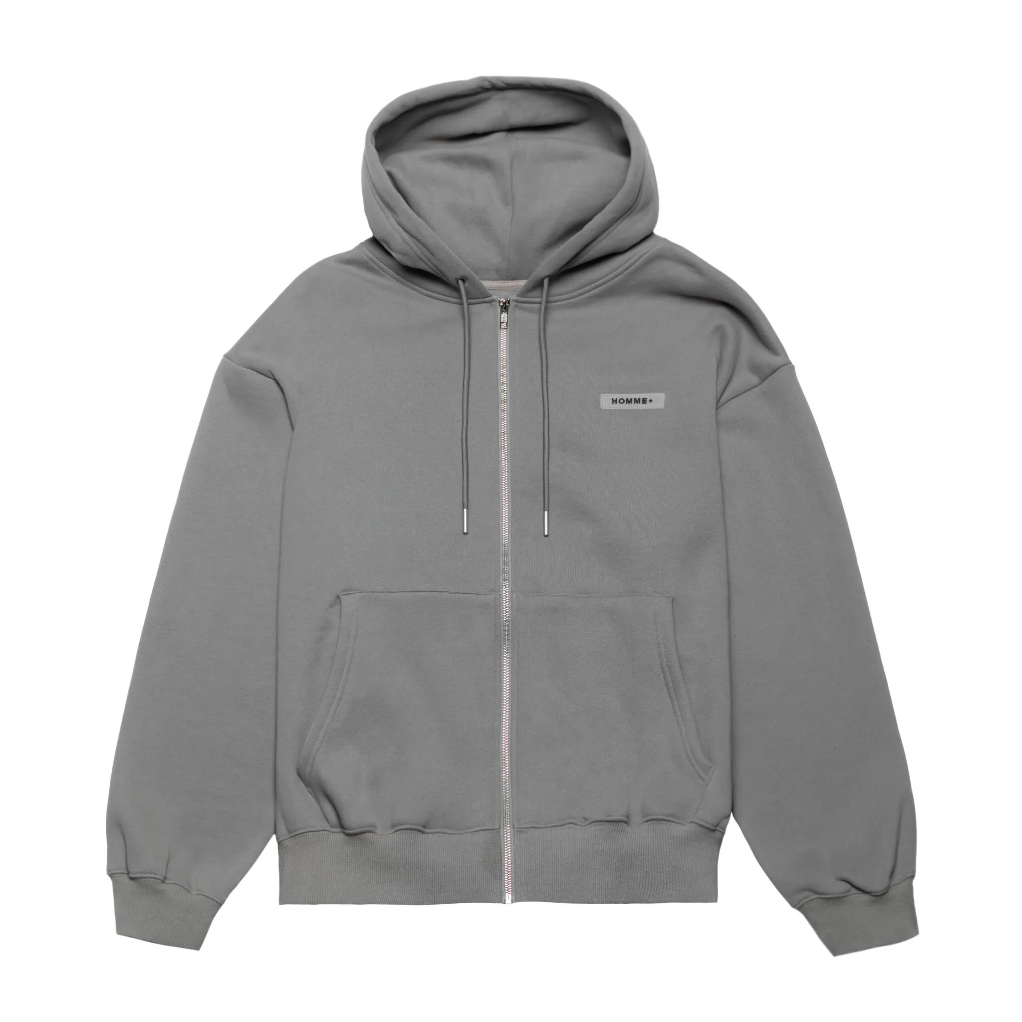Zip-Up Back Patch Hoodie