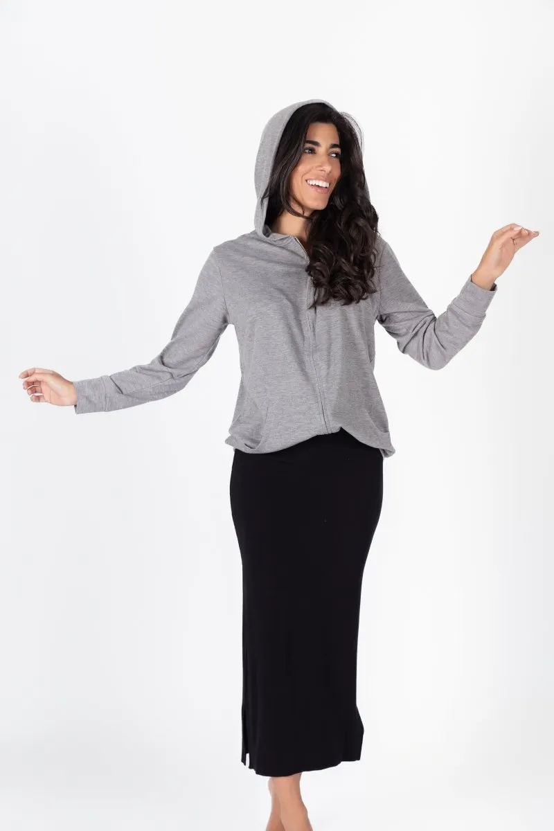 ZIP-UP CARDIGAN (GREY)